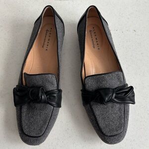 Alex Marie Aldelyn Leather and Felt Wool Bow Comfort Loafers